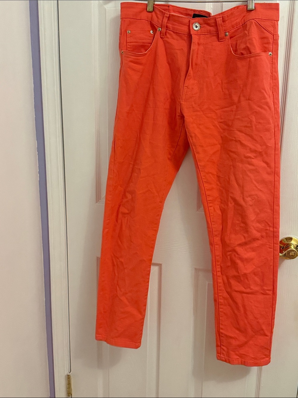 EUC Waimea WT02 Orange Wash Denim Skinny Stretch Fit Jeans W 34 L 30